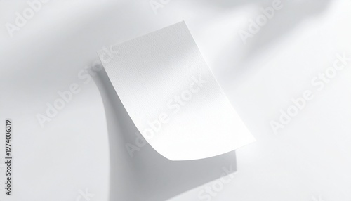 Floating White Paper Sheet with Soft Shadows on a Bright Background, Offering a Clean Canvas for Creativity, Ideas, and Minimalist Design Concepts