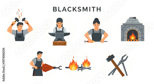 Blacksmith at work with tools 1.