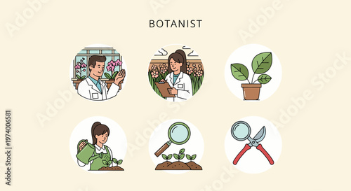 Botanist in a white lab coat.