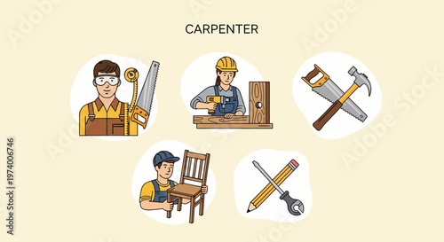 Carpenter at work with tools 1.