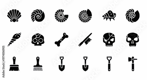 Black silhouette icons of various tools.