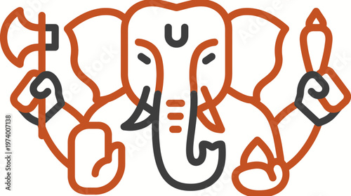 A vibrant illustration of Ganesha showcasing his iconic elephant head and symbolic hand gestures.