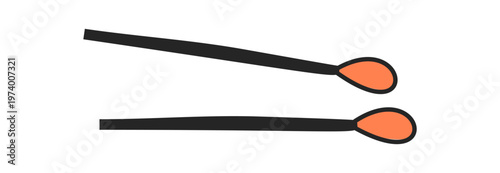 Matches outdoor expedition in a color doodle style icon. Camp equipment and match graphic with adventure and hiking concept, drawing for camp or outdoor trip in hand style.