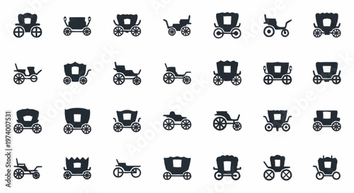 Bicycles in various riding positions icons.