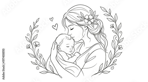 Mother's Love Tender Embrace Baby Gentle Kiss Family Care Warmth Joyful Connection Parenting Health Wellness