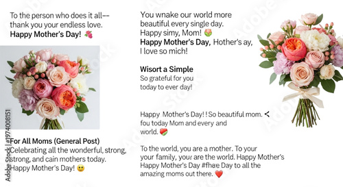 Beautiful Floral Bouquet for Mother's Day Celebration, Gift, and Greeting Card Design