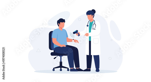 Doctor checking patient's smartwatch for health data, modern healthcare technology