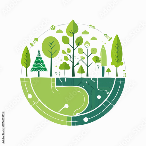 Sustainable city growth with green technology and eco-friendly urban development