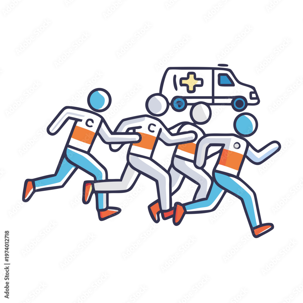 Fototapeta premium Emergency medical team running
