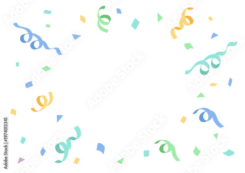 紙吹雪の背景イラスト　バナー　パーティ素材　クラッカー　シンプル　カラフル　お祝い