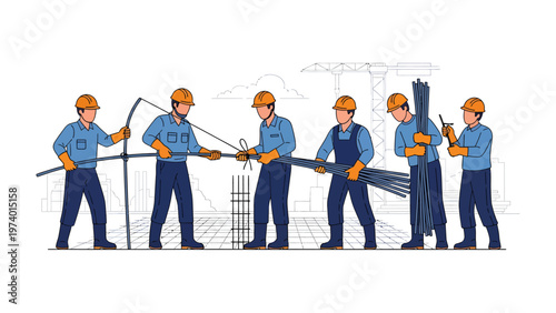 Construction Crew: A dedicated construction team works diligently, each member contributing to the building process, embodying teamwork and expertise.