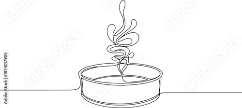 Continuous one line of a cigarette butt holder, style hand drawing vector illustration.