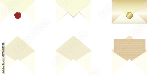 ベージュ色の色んなスタイルのメール素材セット