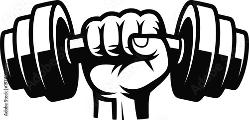 A pair of hands gripping a barbell with heavy weights for strength training