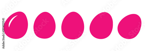 Set of silhouettes of dyed eggs. Easter eggs. Isolated vector images. Transparent background.