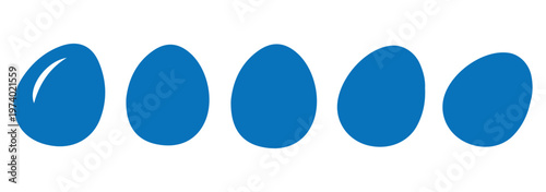 Set of silhouettes of dyed eggs. Easter eggs. Isolated vector images. Transparent background.