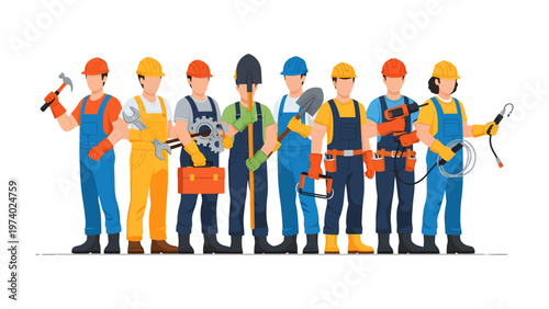 Diverse Builders & Craftsmen: A collective of skilled builders and craftsmen, each with their own unique tools and expertise, stand ready to tackle any construction challenge.