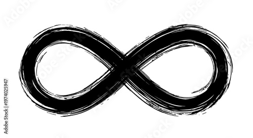 Black infinity symbol with brush strokes.
