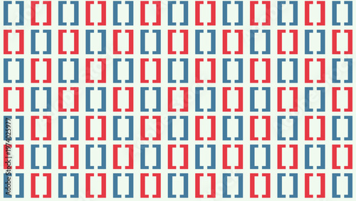 Geometric Pattern of Red and Blue Frames: A captivating geometric composition featuring a symmetrical arrangement of red and blue frames, creating a visually stimulating and artistic display.