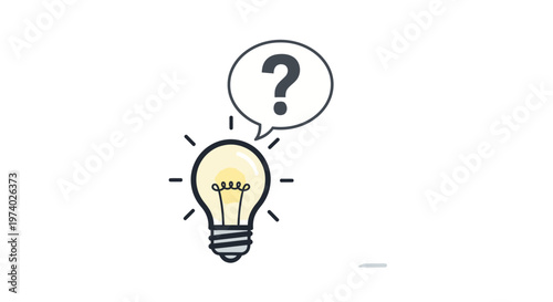 A lightbulb with a question mark.