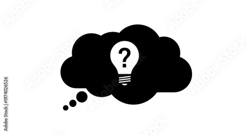 A lightbulb in a thought bubble.
