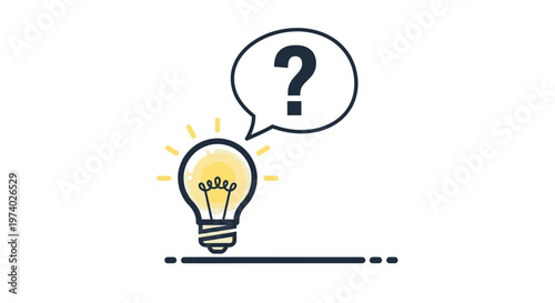 A lightbulb with a question mark.