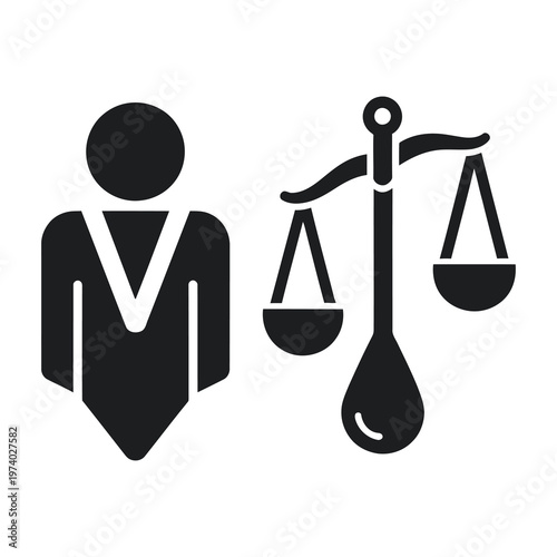 Lawyer justice scale icon symbol legal concept graphic design element icon