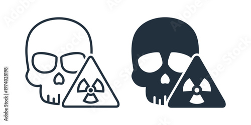 Toxic Skull Radiation Icon. Vector Illustration