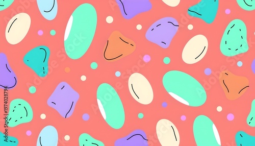 Vibrant Pastel Geometric Abstract Pattern