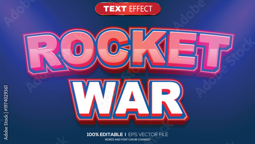 3d text effect rocket war theme