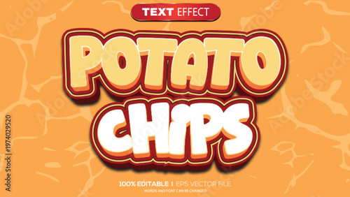 3d text effect potato chips theme
