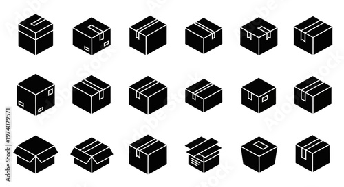 Black boxes in various orientations.