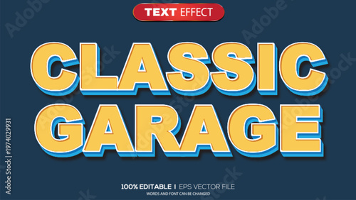 3d text effect classic garage theme