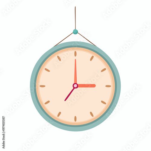 A Vintage Clock Hanging On A Wall Showing The Time Of 3 O'Clock In The Afternoon