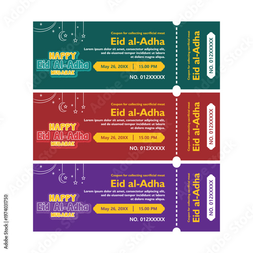 Eid al-Adha Coupons with Camel and Lanterns
