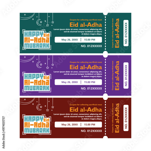 Eid al-Adha Coupons with Camel and Lanterns