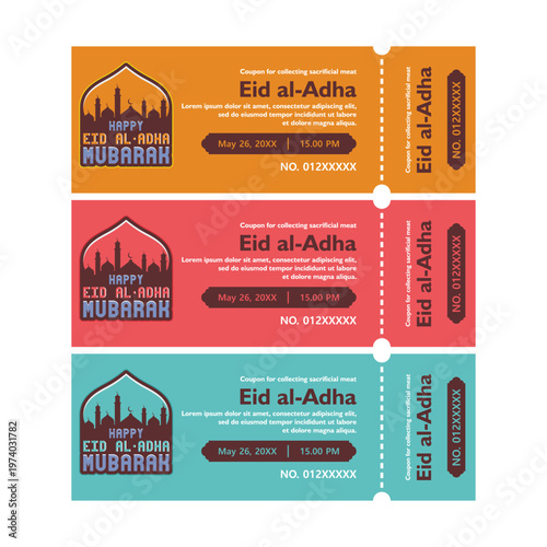 Eid al-Adha Coupons with Camel and Lanterns