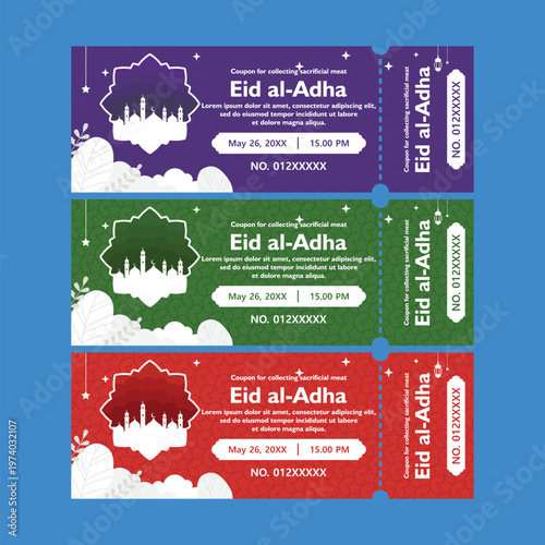 Eid al-Adha Coupons with Camel and Lanterns