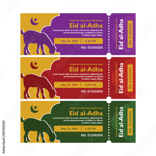 Eid al-Adha Coupons with Camel and Lanterns