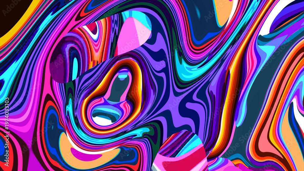 Obraz premium Vibrant Abstract Colorful Swirl Pattern with Fluid Shapes