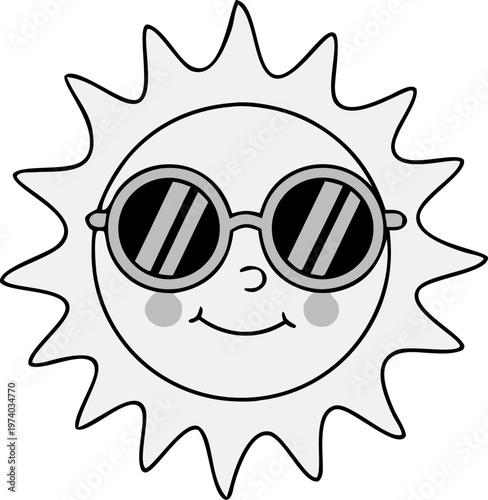 Cool Sun Wearing Sunglasses Illustration