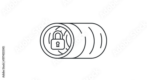 Padlock on a Rolled Document.