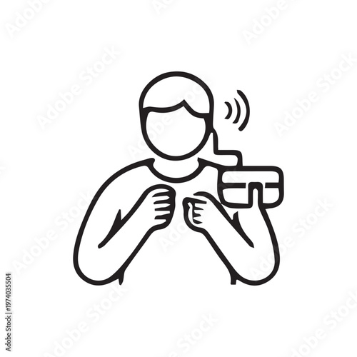 Real Time Language Translator Device Icon for Global Communication