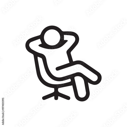 Foto Minimalist Icon Of A Person Relaxing Comfortably In A Modern Chair