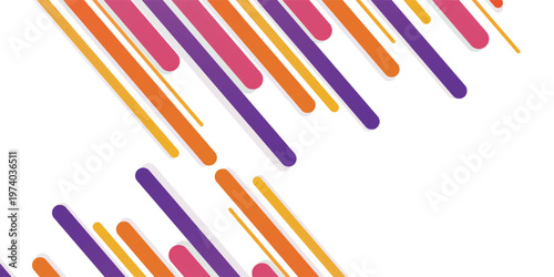 Colorful drop line background. Rounded corners. Technology and sport pattern