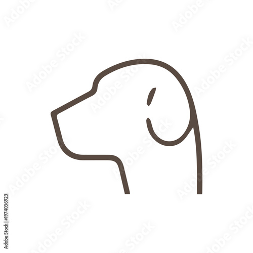 Minimalist Brown Dog Head Line Art Icon For Pet Business Branding