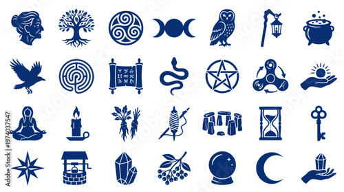 Collection of Esoteric Symbols and Mystical Icons for Spiritual and Magical Themes