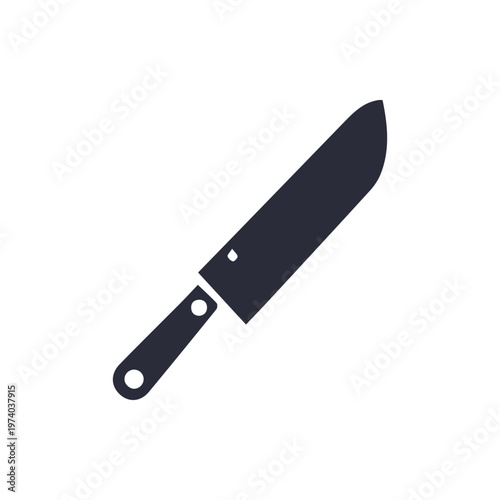 Simple Black Butcher Knife Icon Vector Illustration for Kitchen Use