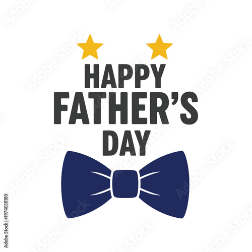 Happy Father's Day vector illustration with bow tie and stars for greeting card design