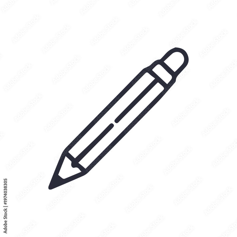 Obraz premium Minimalist Pencil Line Icon For Writing Drawing and Education Design